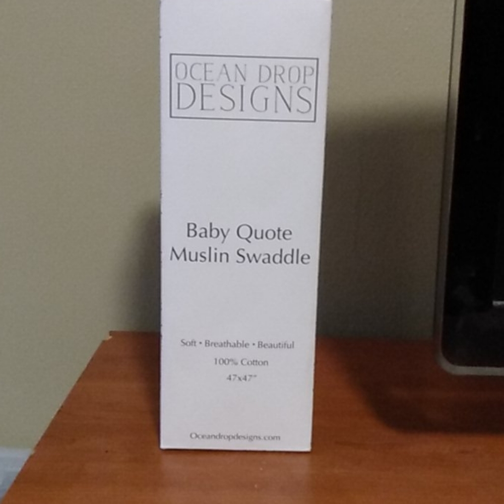 Ocean Drop Designs Baby Quote Muslin Swaddle BN